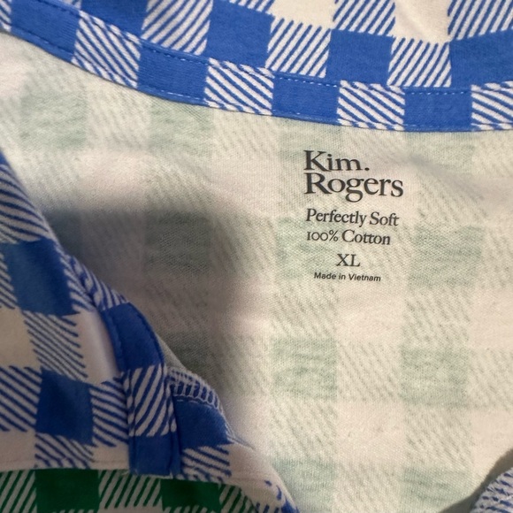 Kim Rogers Mixed Polo Checkered Short Sleeve Perfectly Soft Top Tee - Picture 3 of 11